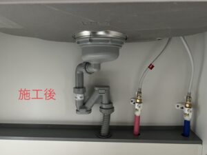 愛媛キッチン取付け隊　排水トラップの交換　施工後